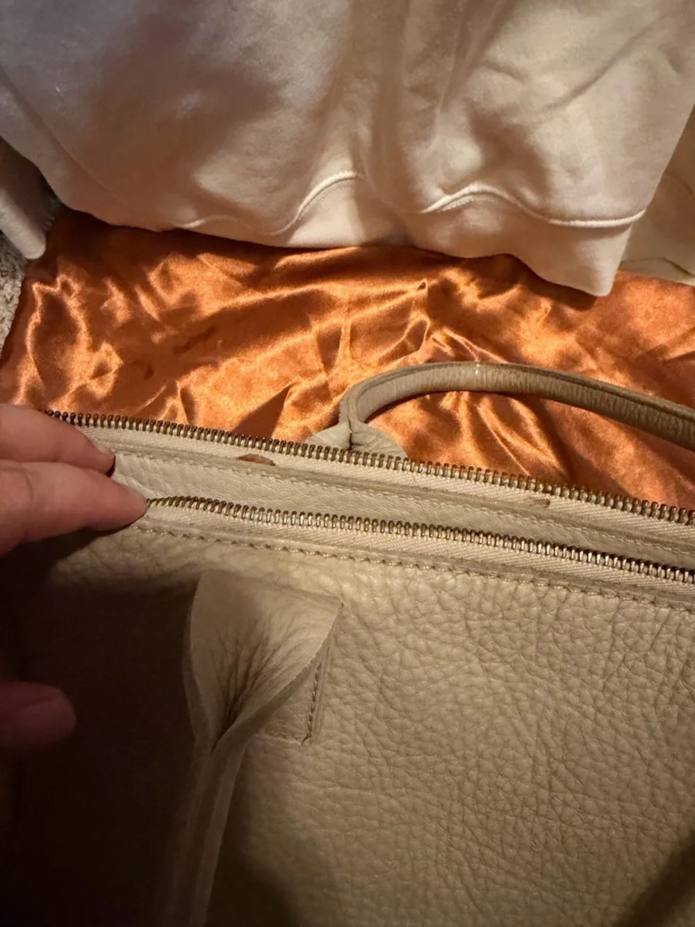 Project Authentic Miu Miu Pebbled Leather Satchel in Beige - Picture 2 of 6